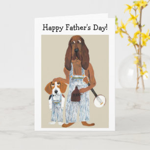 Gelukkige Vaderdag Moonshiner Hond en Beagle pup Kaart
