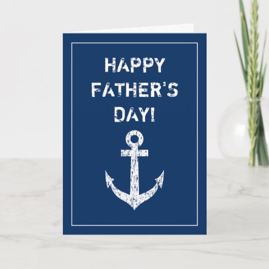 Gelukkige Vaderdag nautisch bootanker groet Kaart (Voorkant)