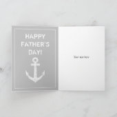 Gelukkige Vaderdag nautisch bootanker groet Kaart (Binnen)