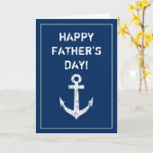 Gelukkige Vaderdag nautisch bootanker groet Kaart (Gele Bloem)