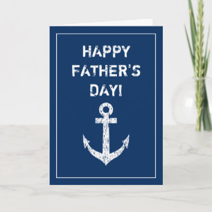 Gelukkige Vaderdag nautisch bootanker groet Kaart