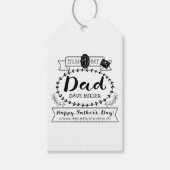 Gelukkige Vaderdag Nummer 1 Vader Monogram Logo Cadeaulabel (Voorkant)