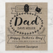 Gelukkige Vaderdag Nummer 1 Vader Monogram Logo Wijn Etiket (Enkel label)