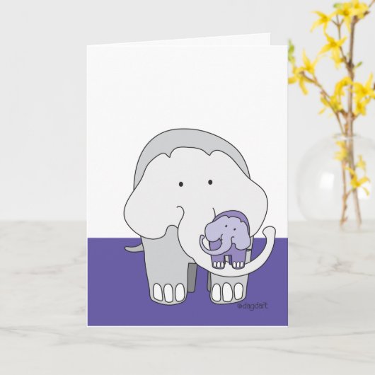 Gelukkige Vaderdag - Olifant Kaart (Gele Bloem)