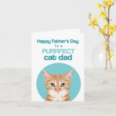 Gelukkige Vaderdag oranje tabby kat Kaart (Gele Bloem)