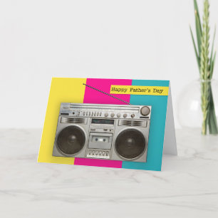 Gelukkige Vaderdag Oude School Boombox Humor  Feestdagen Kaart
