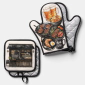 Gelukkige Vaderdag Ovenwant & Pannenlap Set (Voorkant / Achterkant)