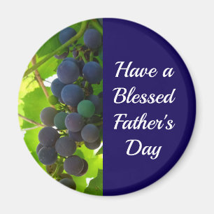 Gelukkige Vaderdag Paarse Druiventros Blauw Magneet