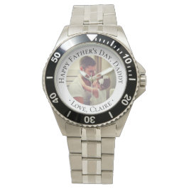 Gelukkige Vaderdag papa aangepaste foto cadeau Horloge