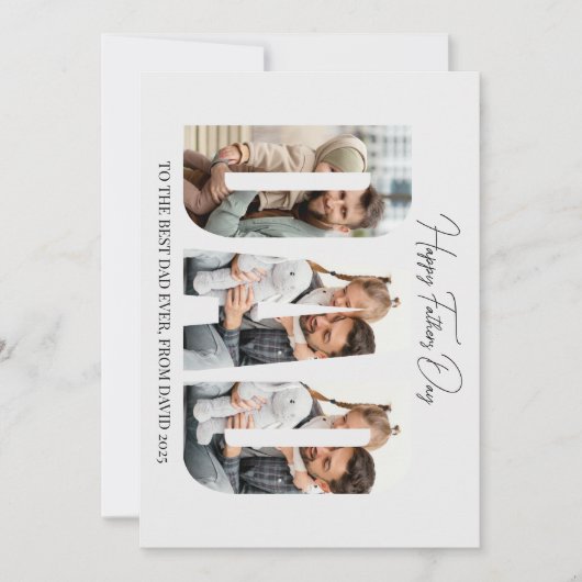 Gelukkige Vaderdag Papa Aangepaste Fotokaart Feestdagenkaart (Voorkant)