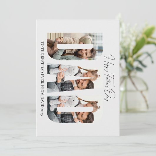 Gelukkige Vaderdag Papa Aangepaste Fotokaart Feestdagenkaart (Staand voorkant)