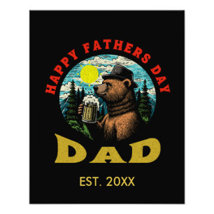 Gelukkige Vaderdag Papa Bier Mok Buitenman Beer  Foto Afdruk