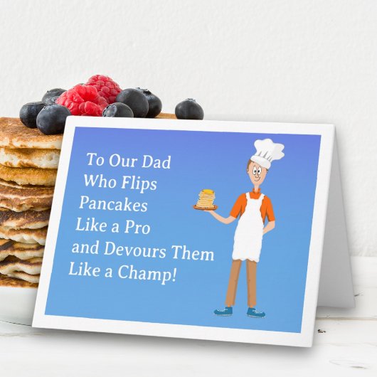 Gelukkige Vaderdag Papa Chef met Pannenkoeken Kaart