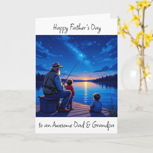 Gelukkige Vaderdag papa en opa Kaart (Gele Bloem)