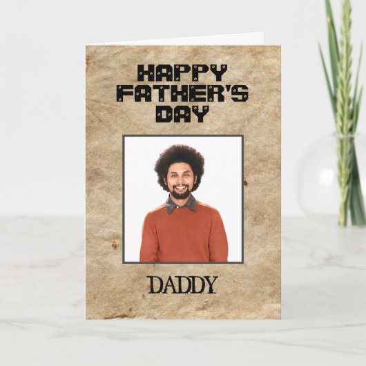 Gelukkige Vaderdag Papa Foto Aangepaste Kaart (Voorkant)