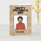 Gelukkige Vaderdag Papa Foto Aangepaste Kaart (Gele Bloem)
