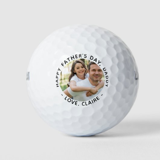 Gelukkige Vaderdag papa foto Golfballen (Voorkant)
