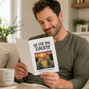 Gelukkige Vaderdag Papa Foto Liefde Kaart