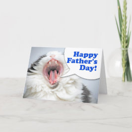 Gelukkige Vaderdag Papa Grappige Kat Schreeuwende Feestdagen Kaart