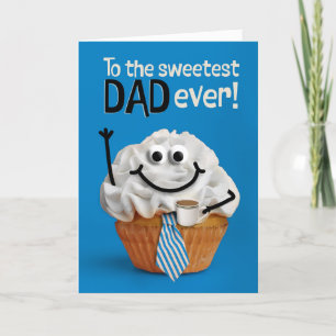 Gelukkige Vaderdag Papa Leukste Cupcake met Koffie Feestdagen Kaart