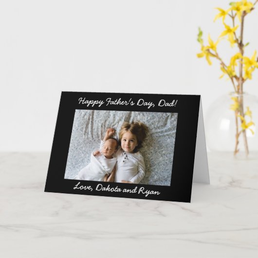 Gelukkige Vaderdag Papa Persoonlijke Fotokaart Kaart (Gele Bloem)