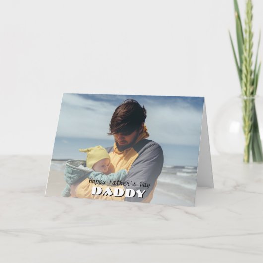 Gelukkige Vaderdag Papa Volledige Foto Vaderdag Kaart (Voorkant)