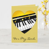 Gelukkige Vaderdag piano en muziek Kaart (Gele Bloem)
