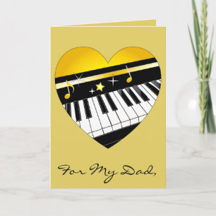 Gelukkige Vaderdag piano en muziek Kaart