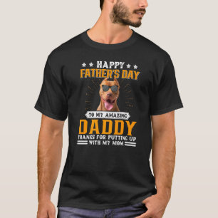 Gelukkige Vaderdag Pitbull Hond Vader Voor Mannen T-shirt