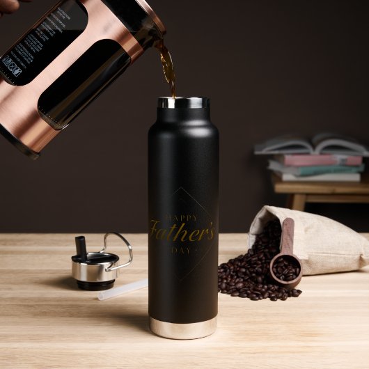 Gelukkige Vaderdag Retro Berg Waterfles (Koffie (Gedraaid) )