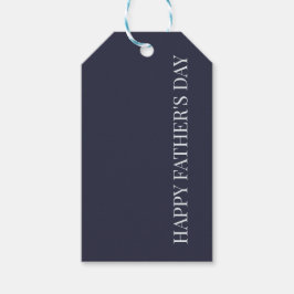 Gelukkige Vaderdag - Rijke Diepe Charcoal Navy Wit Cadeaulabel
