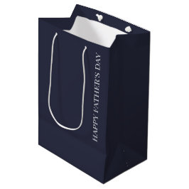 Gelukkige Vaderdag - Rijke Diepe Charcoal Navy Wit Medium Cadeauzakje