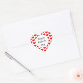 Gelukkige Vaderdag Rode Hart Patronen Custom Class Sticker (Envelop)