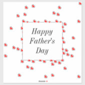 Gelukkige Vaderdag Rode Hart Patronen Custom Cool Sticker (Vel)