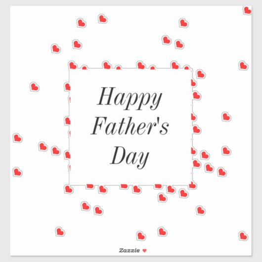 Gelukkige Vaderdag Rode Hart Patronen Custom Cool Sticker (Vel)