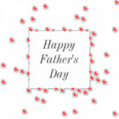 Gelukkige Vaderdag Rode Hart Patronen Custom Cool Sticker (Voorkant)