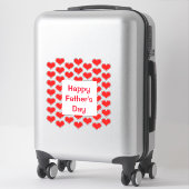 Gelukkige Vaderdag Rode Hartpatronen Kleurrijk Sticker (Koffer)