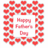 Gelukkige Vaderdag Rode Hartpatronen Kleurrijk Sticker (Voorkant)