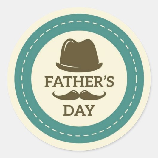 Gelukkige Vaderdag Ronde Sticker (Voorkant)