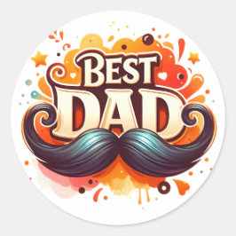 gelukkige vaderdag ronde sticker