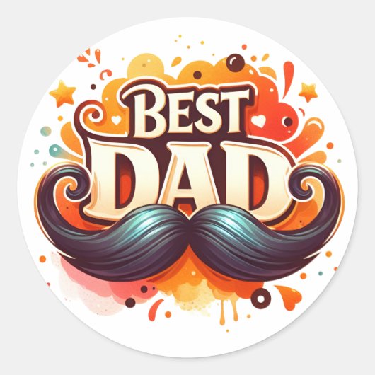 gelukkige vaderdag ronde sticker (Voorkant)