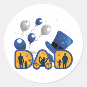 Gelukkige vaderdag. ronde sticker