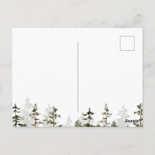 Gelukkige Vaderdag Rustieke Waterverf Groene Bos Briefkaart (Achterkant)