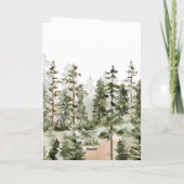 Gelukkige Vaderdag Rustieke Waterverf Groene Bos Kaart (Achterkant)