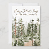 Gelukkige Vaderdag Rustieke Waterverf Groene Bos Kaart (Voorkant)