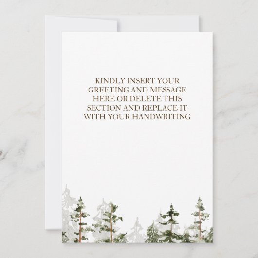 Gelukkige Vaderdag Rustieke Waterverf Groene Bos Kaart (Achterkant)