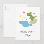 Gelukkige Vaderdag Schattigee Cartoon Dinosaurus V Feestdagenkaart (Voorkant / Achterkant)
