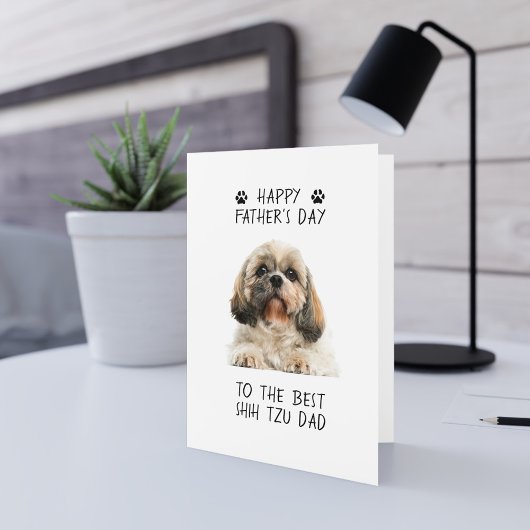 Gelukkige Vaderdag Shih Tzu papa foto Kaart