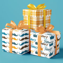 Gelukkige Vaderdag snor en kroonset van 3 Inpakpapier Vel