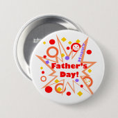 Gelukkige Vaderdag Splash Ronde Button 7,6 Cm (Voorkant /achterkant)